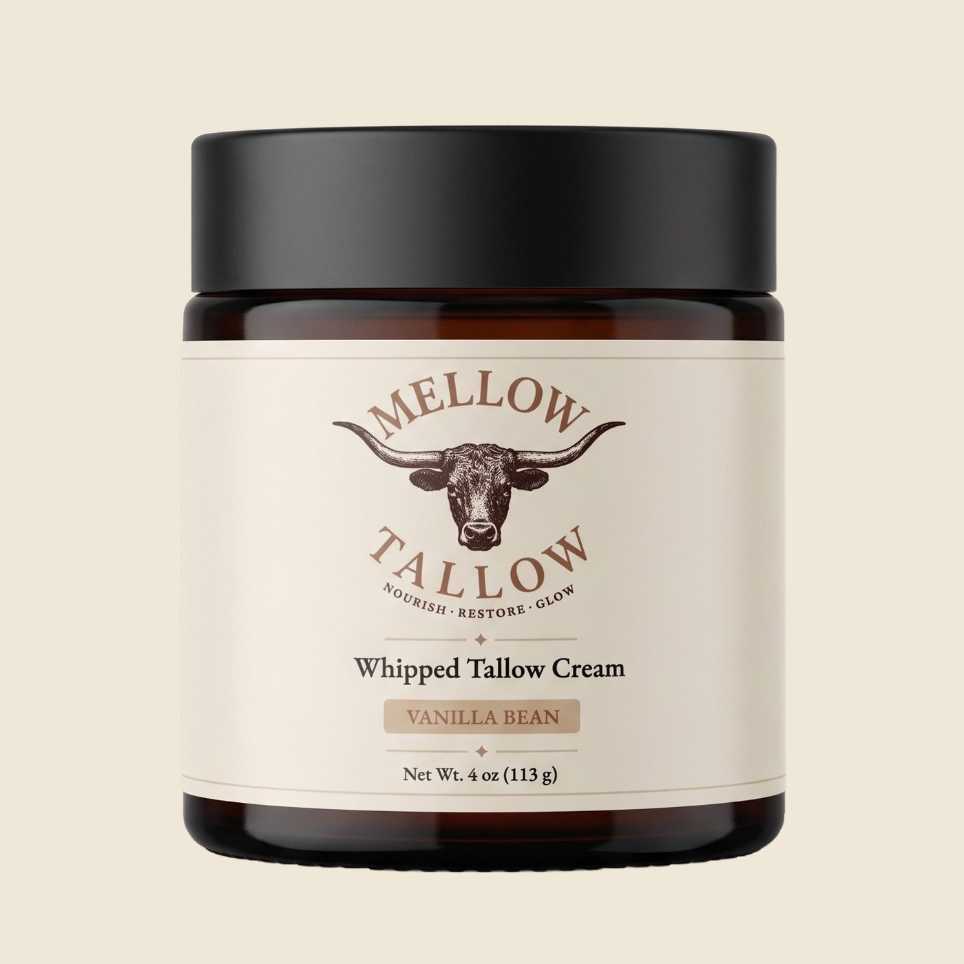 Mellow Tallow Whipped Tallow Cream in vanilla bean
